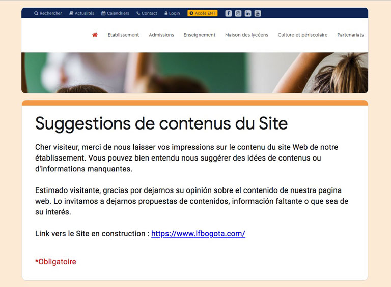 Enquete Site Page